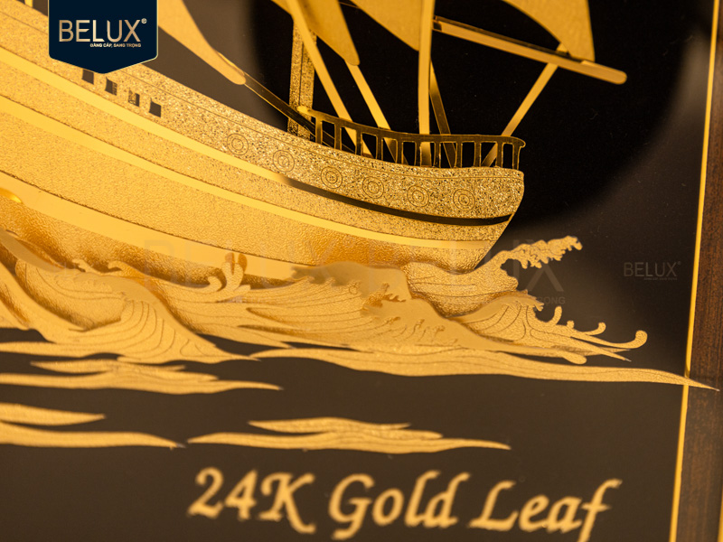 Tranh Thuyền Thuận Buồm Xuôi Gió Dát Vàng 24k 65x40cm